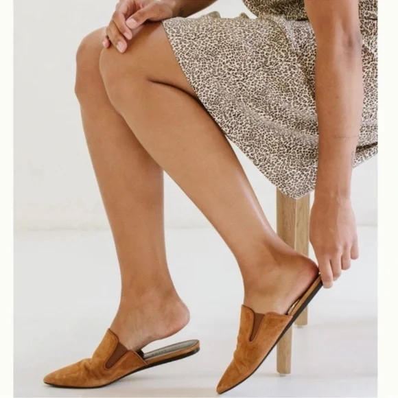 Jenni Kayne Suede Mules in Saddle Brown Size 38 / US 8 - Picture 13 of 13